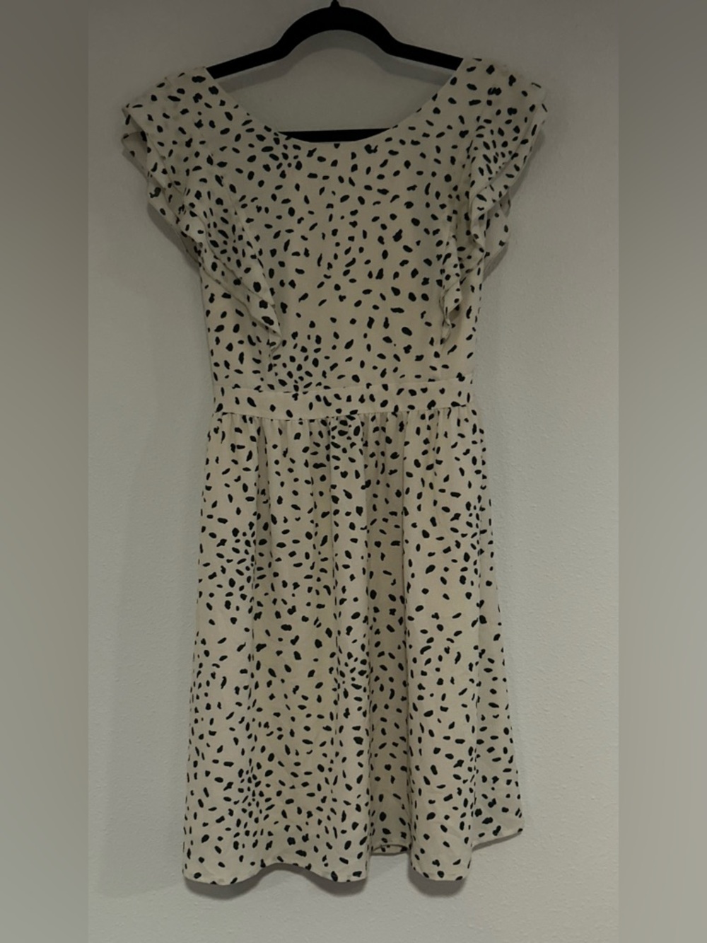 Fervour Cream Midi Dress with Black Spot Print